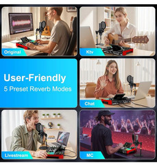 Podcast Microphone Bundle with Live Sound Board Audio Mixer, Podcast Equipment B