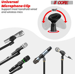 TWO Telescoping Mic Stands Stands W Extending Telescoping Boom BLACK