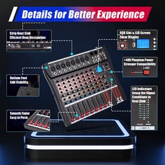 USB Bluetooth Live Studio Audio Mixer 8/12/16 Channels Mixing Console Sound 110V