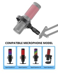 [2026 Upgrade] Microphone Shock Mount for HyperX QuadCast with 3/8″ or 1/4″ S…