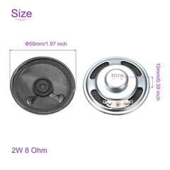DMiotech 2 Pack 2W 8 Ohm 50mm Diameter DIY Magnetic Speaker Round Shape Black