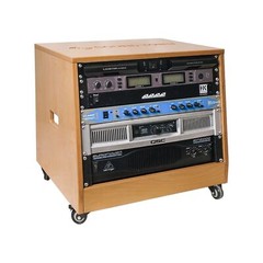 Sound Town DIY Solid Baltic Birch Plywood Slanted 8U Studio Rack, Golden Oak …