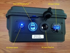 One New Portable Power Station DC 12V Car or Solar Input AC 110V Output Dual USB