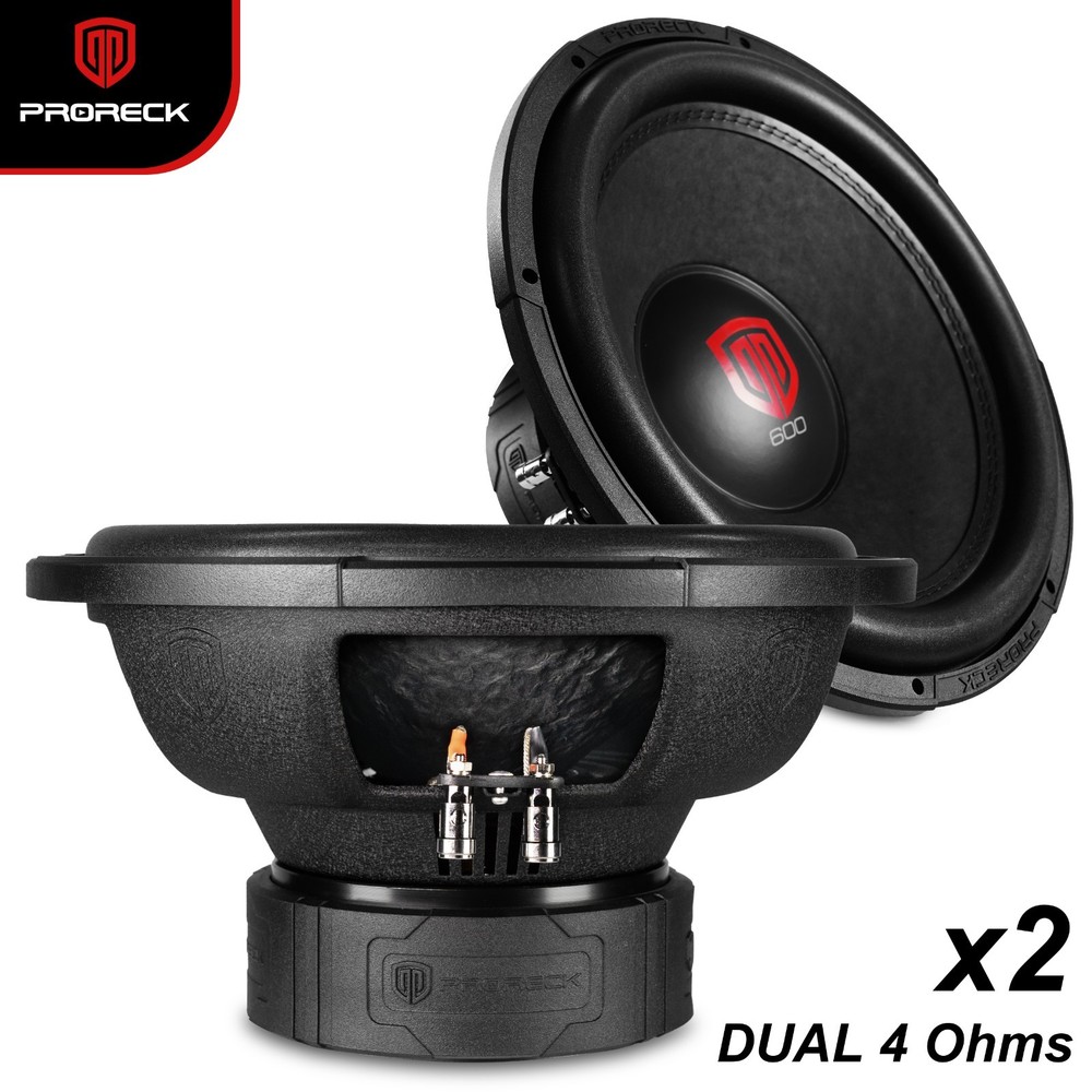 PRORECK 12″ Car Subwoofer Enclosure Box Ready 1800 Watts Dual 4 Ohm Audio Sub
