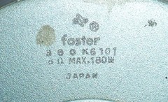 Foster Full Range 15in Speaker 8 Ohms 180W Max Excellent Condition