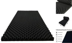 1 Pack Egg Crate Foam Sound Proof Foam Panels for Walls,48“X24“X2“ Black