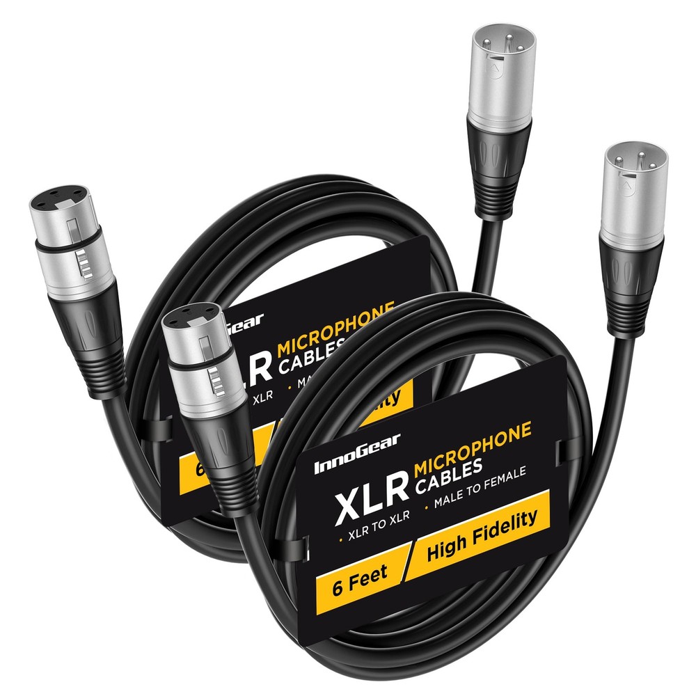 XLR Mic Cables 2 Pack 6ft Balanced Oxygen-Free Copper for Audio Mixer