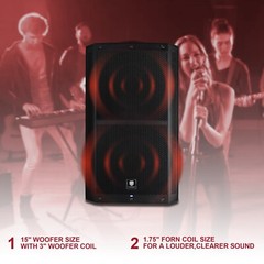 PRORECK SP-15 15-inch Powered Speaker Bluetooth 1400W Portable Stage Monitor