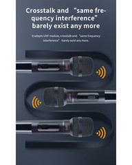 Joyo DM3 2x Wireless Microphones and Receiver w/ Built-in UHF Module & Hard Case