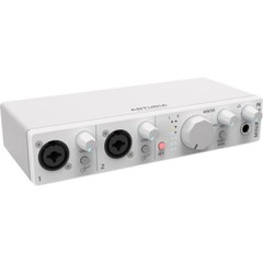 Arturia MiniFuse 2 Audio/MIDI Interface (White) w/ Headphones & XLR Cable