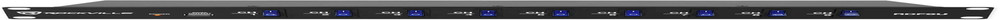RDF9U 15A 1U Rack Mount Power Supply Strip, 9 Outlets with Switches, USB Chargin
