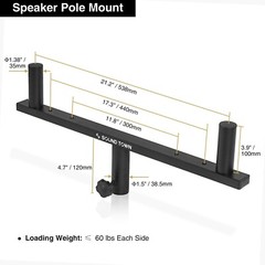 Sound Town 2-Pack Dual Speaker Pole Mount Set M20 & 35mm Adapters STSDS-A54D2