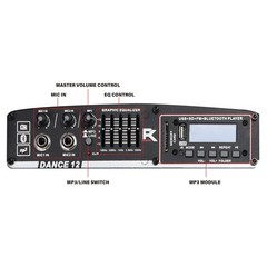 PRORECK 12 in Active Speaker 1000W Portable Bluetooth Karaoke Home Party Sound