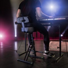 Gravity GFMSEAT1BR Ergonomic Musician Stool Adjustable Backrest, Footrest & Tilt