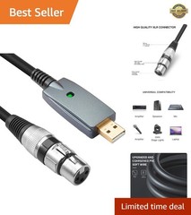 Durable 6 Feet USB Microphone Cable – XLR Female with Noise Reduction Features