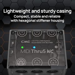 CME MIDI Thru5 WC – 1-in-5-out MIDI Thru with 5-pin DIN – High-speed transfer of