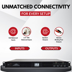 MUSYSIC Professional 4-Channel 2×9600 Watts D-Class 1U Power Amplifier MU-D9600