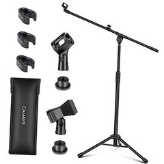 Dual-use Tripod Microphone Stand Boom Arm Floor Mic Black Easy Adjust Version