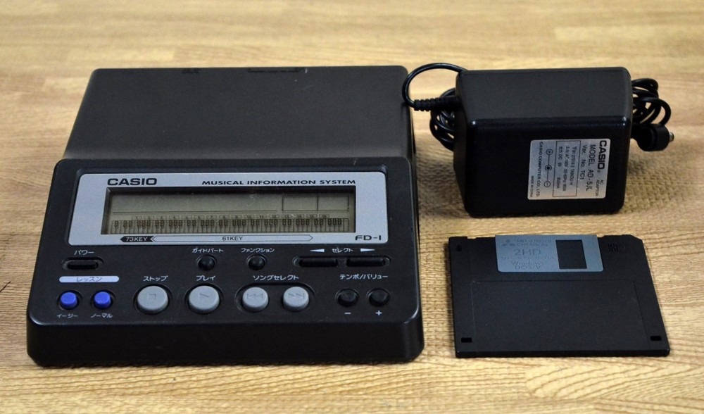 CASIO FD-1 floppy disks MIDI file player Tested Good Working w/100V AC adapter