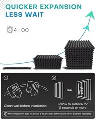 52 Pack Acoustic Foam Panels, 1 X 12 X 12 Inches Sound Proof 52Packs Grey+Black