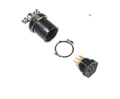 9-Pin Female Miniature Hexagonal Panel Connector Socket Clip Hood 126-221-1001