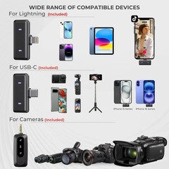 Moman Wireless Lavalier Microphone 3-in-1 Set (Lightning/USB-C/3.5mm) 🔥New🔥