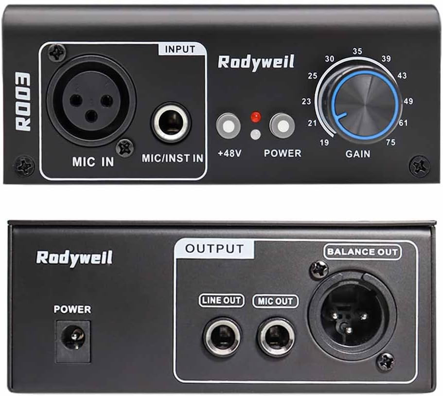 2026 Upgraded RO03 Mic Preamp, 120Db EIN Ultral Low Noise Booster, for Dynamic &