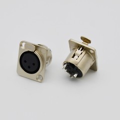 10,XLR 3-Pin Female Metal Panel Mount Chassis Microphone Jack Audio Connector
