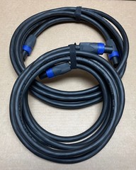 (2) 15 Foot SpeakOn-12 Gauge 4 Conductor Tour Grade Speaker Cables w/Neutrix NEW
