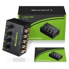 4 Channel Stereo Audio Mixer CX400 Metal Shell Support RCA Input and Output M…