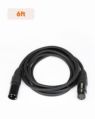 CableCreation XLR to Cable 6FT, X LR Male X Female 6 Feet, Black