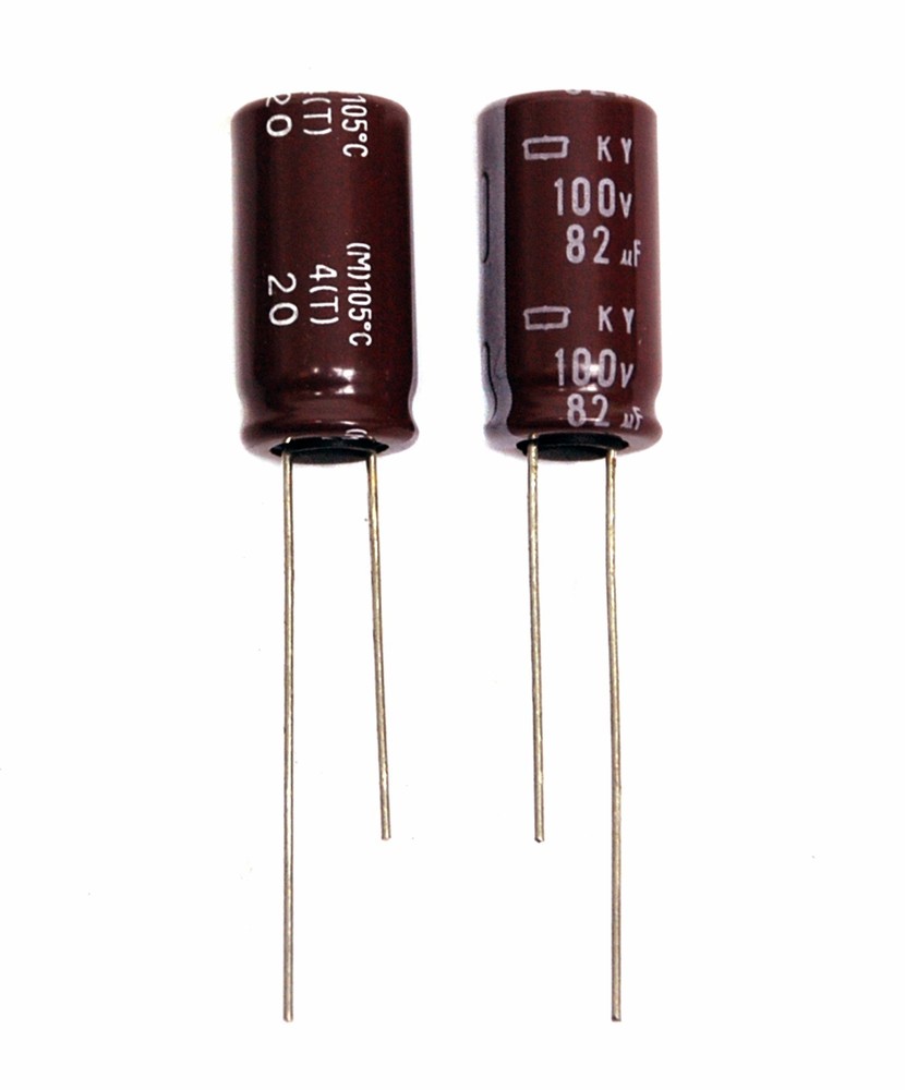 20pc Electrolytic Capacitor KY 82uF 100V +105℃ 7000hr Nippon Chemi-Con 10x20mm