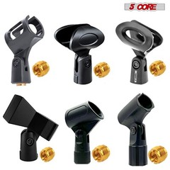 5 Core Microphone Clip Holder 6 Pieces with Screw Adapters 5/8 to 3/8 Inch