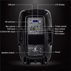 PRORECK Party 12 Active DJ Speaker 1000W 2Way Portable Stage Gig Live Sound MP3