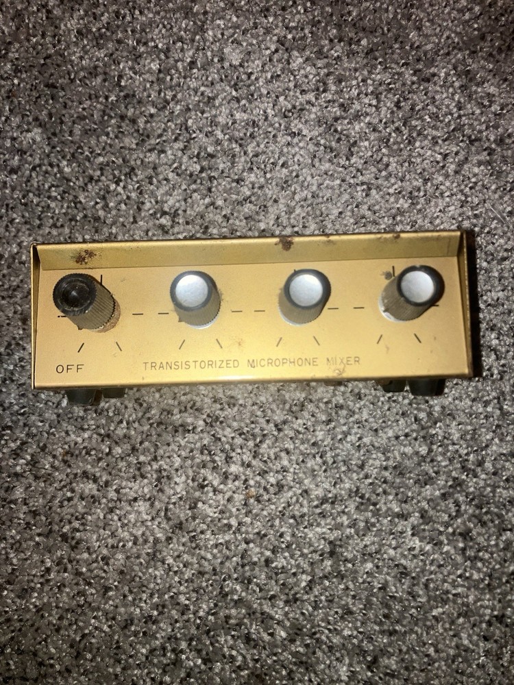 Vintage Vecor 936 4 Channel Transistorized Microphone Mixer 1/4″ Jacks Untested