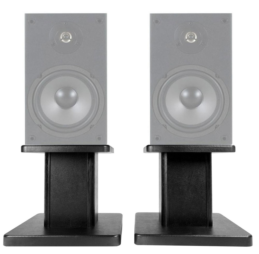 (2) 8” Black Bookshelf Speaker Stands For Micca MB42 Bookshelf Speakers