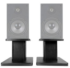 (2) 8” Black Bookshelf Speaker Stands For Micca MB42 Bookshelf Speakers