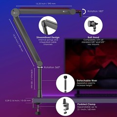 IXTECH Mic Arm Boom Arm 360° Rotatable Microphone Arm Mic Boom Arm Desk Mount
