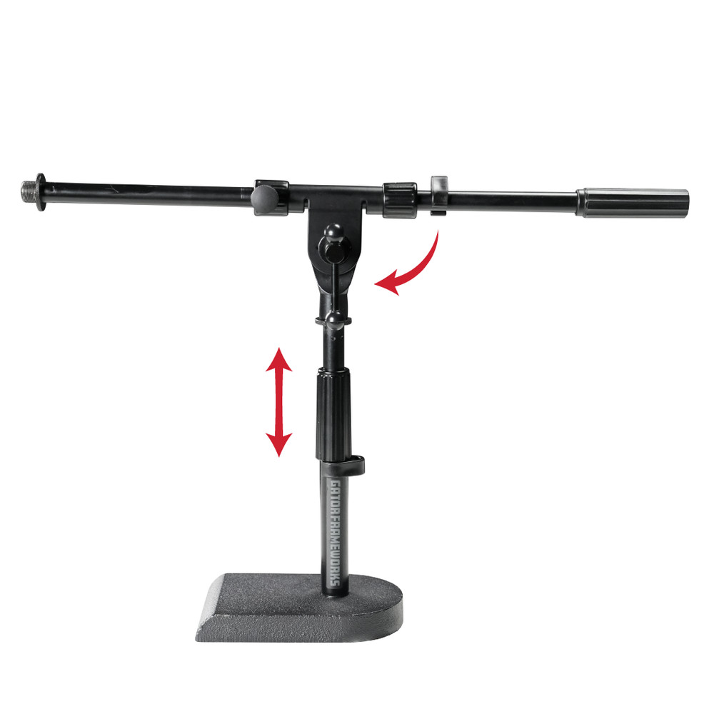 Gator Rok-It Series Low-Profile Microphone Stand with 16″ Adjustable Boom Arm