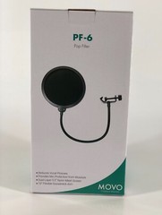 Movo PF-6 Dual Layer Microphone Mesh Pop Filter with Gooseneck Arm and Clamp