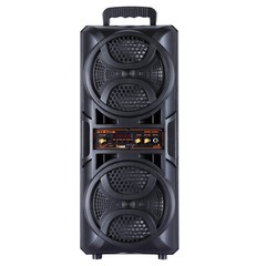 Dual 6.5″ Party Portable Bluetooth Speaker Heavy Bass Sound Remote FM LED Light