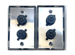 (2) Two Single Wall Plates w/ Dual Genuine Neutrik NL4MPXX SpeakON (Stainless)
