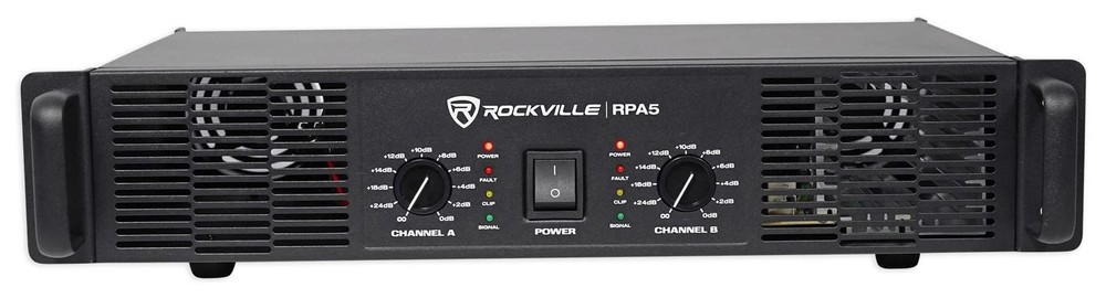 Rockville RPA5 2-Channel Power Amplifier, 200W RMS @ 4 Ohm, 1000W Peak,…