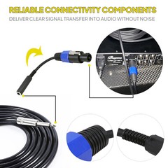 Speakon Male to 1/4 Female Cable 6 inch 12 inch Pro SpeakON to 6.35mm Audio Wire