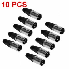 10 Pack XLR 3-Pin Male Mic Microphone Adapter Cable Audio Connector Plug End