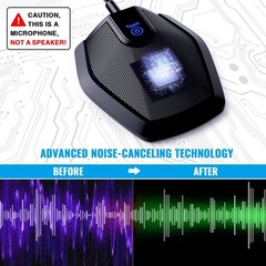 Omnidirectional USB Microphone with Mute Function for Clear Video Conferencing