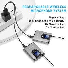 Wireless Microphone System with Dual Lavalier and Headset Mics