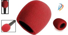 Professional Grade Red Foam Microphone Windscreen – Lightweight & Effective