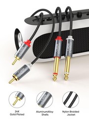 CableCreation RCA to 1/4 Cable, Dual inch TS 3FT, Black