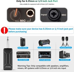 Unidirectional UHF Wireless Microphone for Amplifiers & Karaoke – Mute Function
